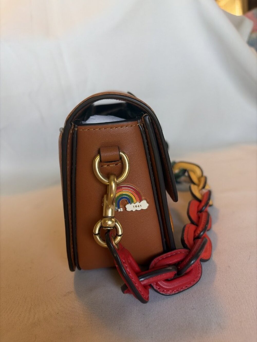 Coach Studio 19 Shoulder Bag Pride 2022 Patches Rainbow Chain Strap - Picture 5 of 8